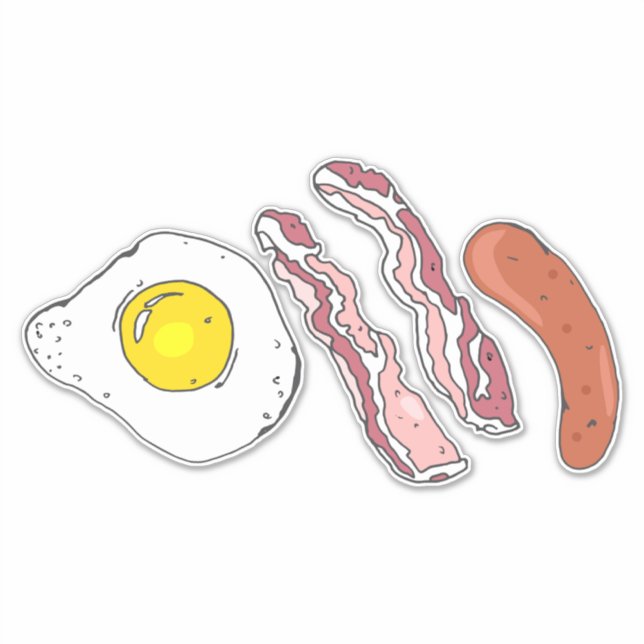 Greasy Fry up Egg Bacon Sausage Breakfast Food Sticker (Front)