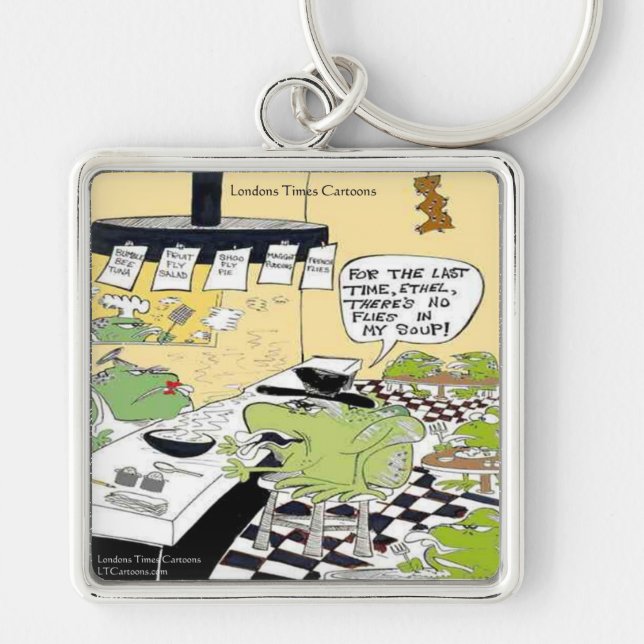 Greasy Spoon For Frogs Funny Gifts & Cards Keychain (Front)