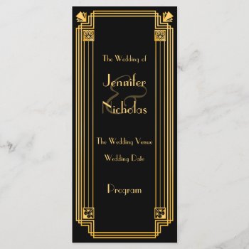 Great 1920s Art Deco Inspired Wedding Progr Program by Truly_Uniquely at Zazzle