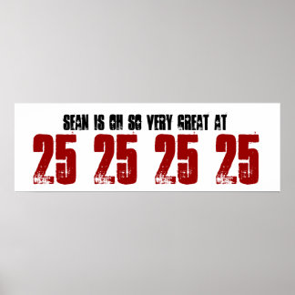 Great 25th Birthday Party Banner Custom Name Poster