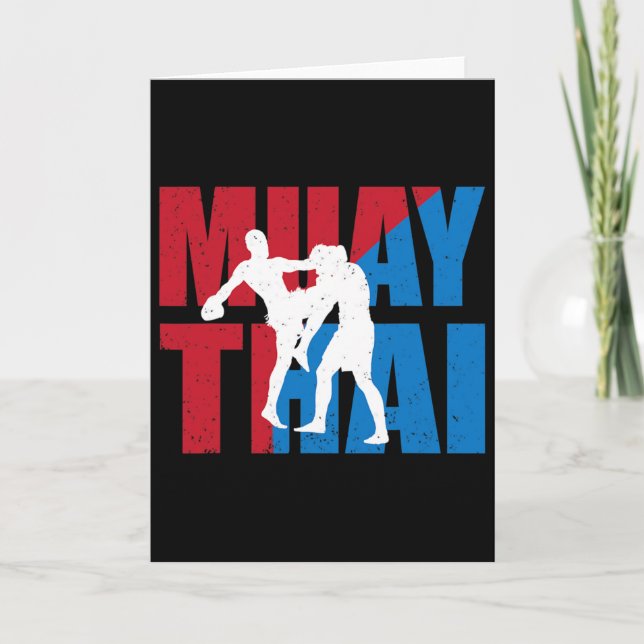 Great 2 Muay Thai Fighter Design Kickboxer Mma Tra Card (Front)