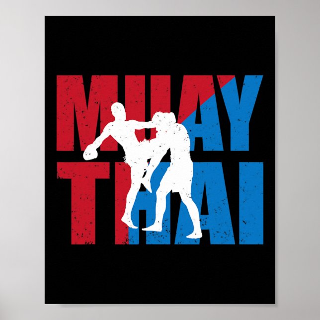 Great 2 Muay Thai Fighter Design Kickboxer Mma Tra Poster (Front)