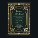 Great 30th Birthday Invitation<br><div class="desc">Throw a stunning Roaring 20's party with our Great Invitations. Perfect for a speakeasy celebration with a black background and beautiful gold art deco accents and jewel look stones. It will make your Great party one to remember. Customize with your choice of wording. Find matching stationery and party supplies at...</div>