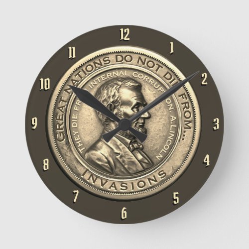 Great Abraham Lincoln Quotes Round Clock