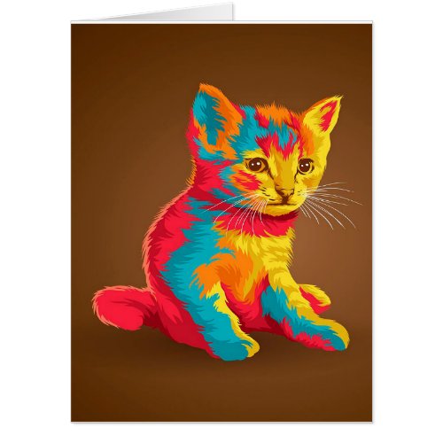 Great Abstract Cat Gift  Cat Owner On Valentines  Card