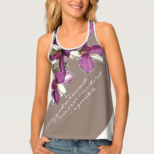 Great Achievement Floral Motivational Quote StyleB Tank Top