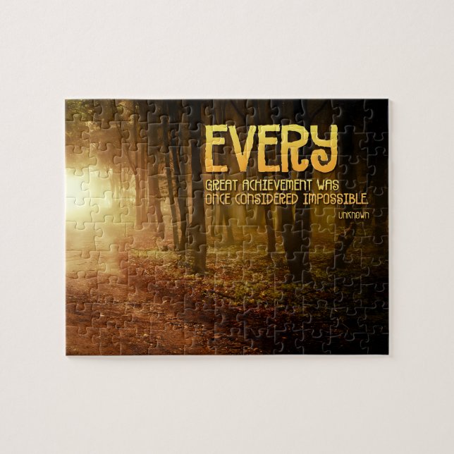 "Great achievements" Inspirational Quote Jigsaw Puzzle (Horizontal)