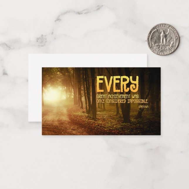 "Great achievements" Inspirational Quote Note Card (Front/Back In Situ)