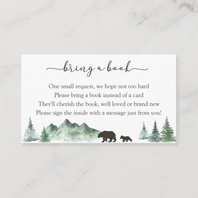 Great Adventure Bear and Mountains Books for Baby Enclosure Card (Front)
