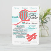 Great Adventure Hot Air Balloon and Airplane Invitation (Standing Front)