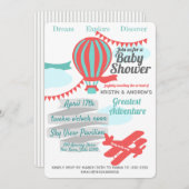Great Adventure Hot Air Balloon and Airplane Invitation (Front/Back)