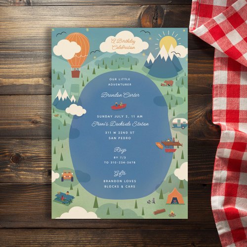 Great Adventure Outdoors Camping Birthday Party Invitation
