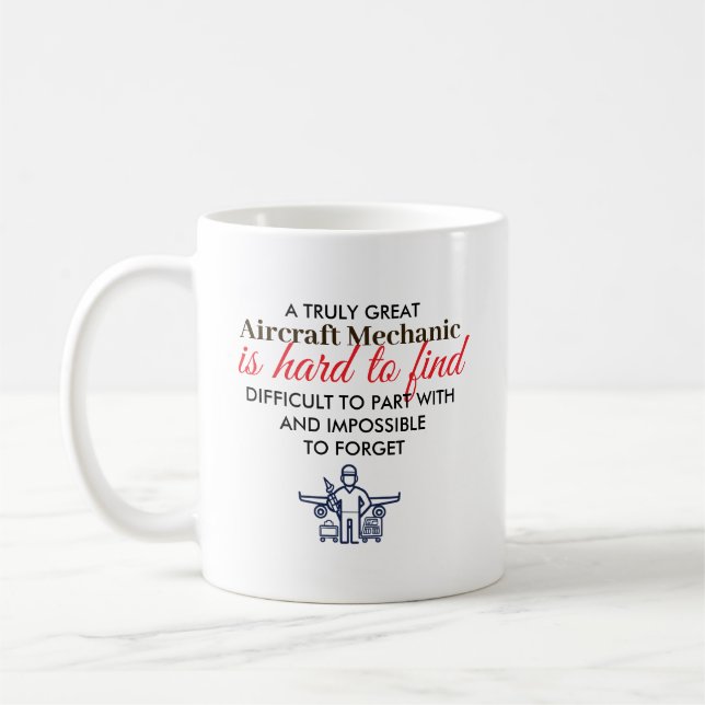 Great Aircraft Mechanic Personalized Name Gift Coffee Mug (Left)