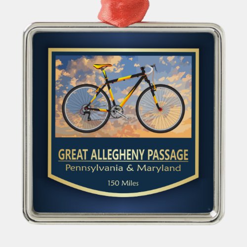 Great Allegheny Passage bike2 2 Metal Ornament