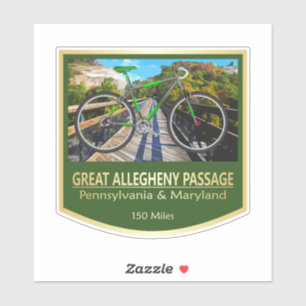 Great Allegheny Passage (bike2) Sticker