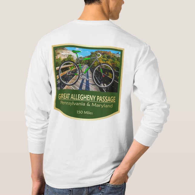 Great Allegheny Passage (bike2) T-Shirt (Back)