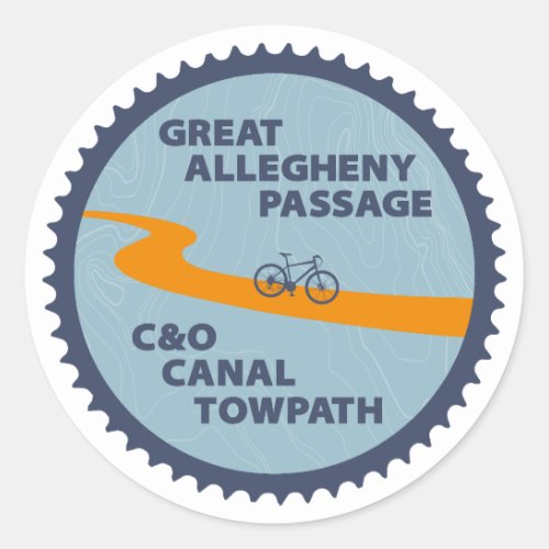 Great Allegheny Passage CO Canal Chain Ring Classic Round Sticker