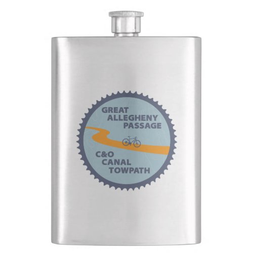 Great Allegheny Passage CO Canal Chain Ring Flask