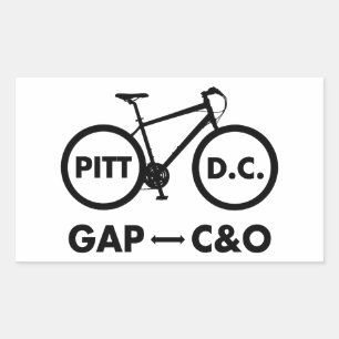 Great Allegheny Passage C&O Canal Towpath Bike Rectangular Sticker