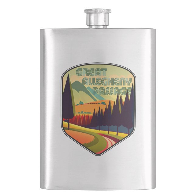 Great Allegheny Passage Colors Flask (Front)