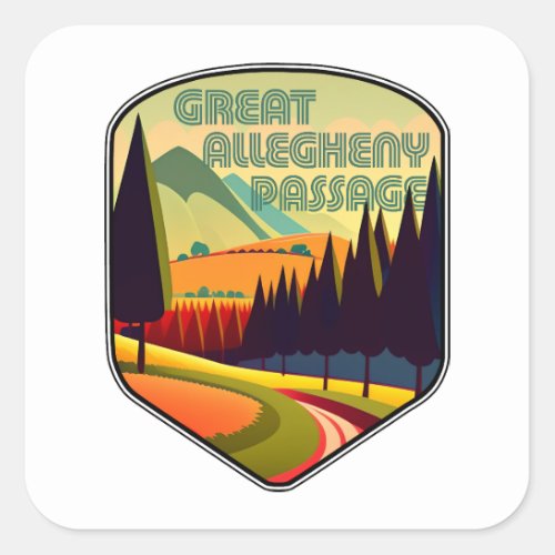 Great Allegheny Passage Colors Square Sticker