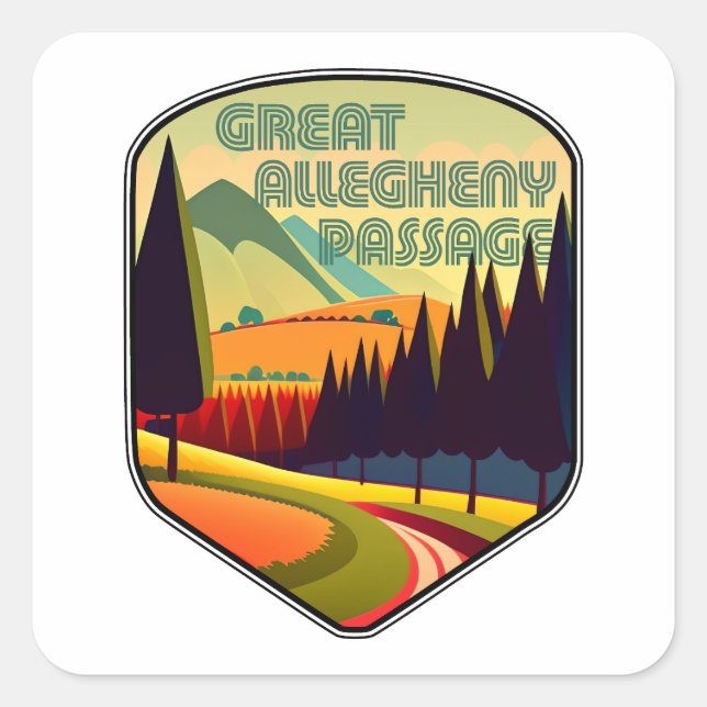 Great Allegheny Passage Colors Square Sticker (Front)