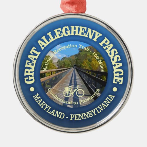 Great Allegheny Passage cycling c Metal Ornament
