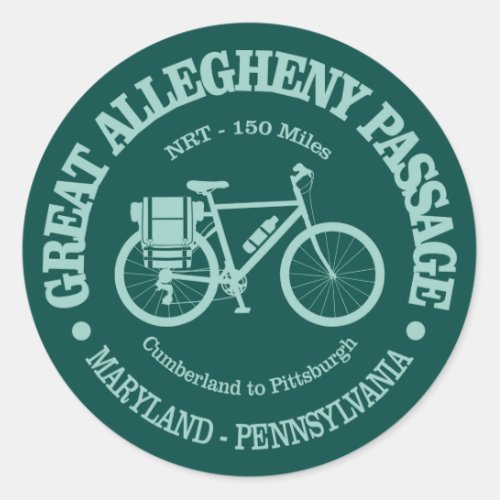 Great Allegheny Passage cycling Classic Round Sticker