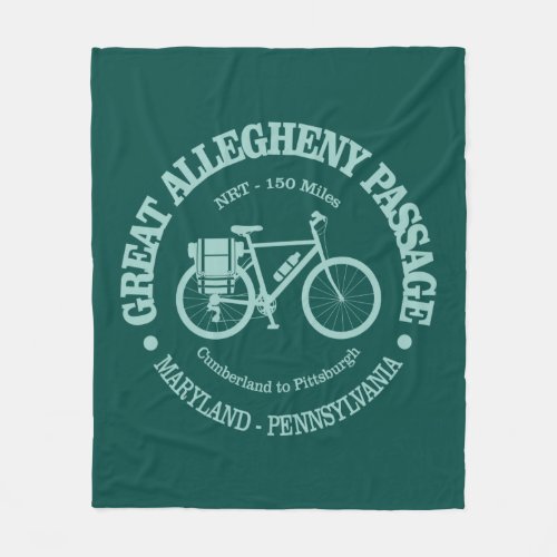 Great Allegheny Passage cycling Fleece Blanket