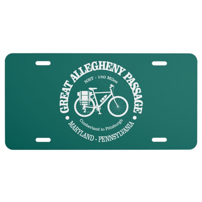 Great Allegheny Passage (cycling) License Plate (Front)
