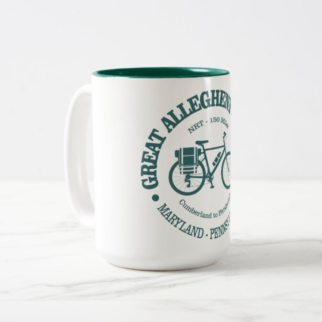 Great Allegheny Passage (cycling) Two-Tone Coffee Mug (Front Left)