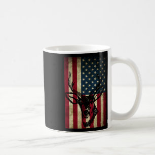 Great American Flag Patriotic Deer Hunting Gift Coffee Mug