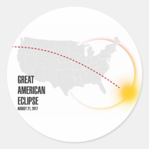 Great American Solar Eclipse 2017 Classic Round Sticker