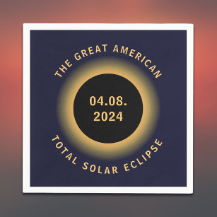 Great American Total Solar Eclipse 8 April, 2024 Napkins