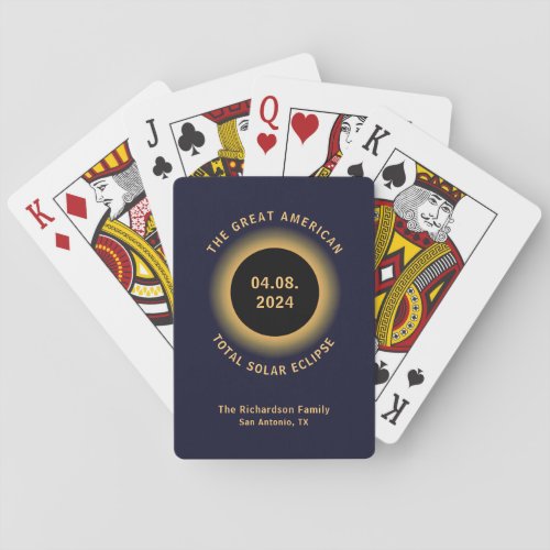 Great American Total Solar Eclipse 8 April 2024 Playing Cards