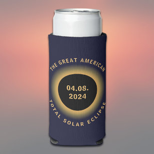 Great American Total Solar Eclipse 8 April, 2024 Seltzer Can Cooler