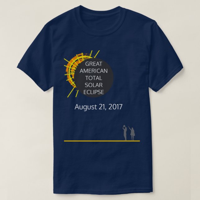 Great American Total Solar Eclipse cool custom T-Shirt (Design Front)