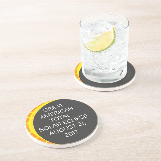 Great American Total Solar Eclipse customizable Coaster (Side)