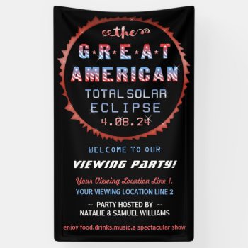 Great American Total Solar Eclipse Viewing Party Banner by FancyCelebration at Zazzle