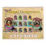 Great Animal Classical Music Composers Calendar at Zazzle
