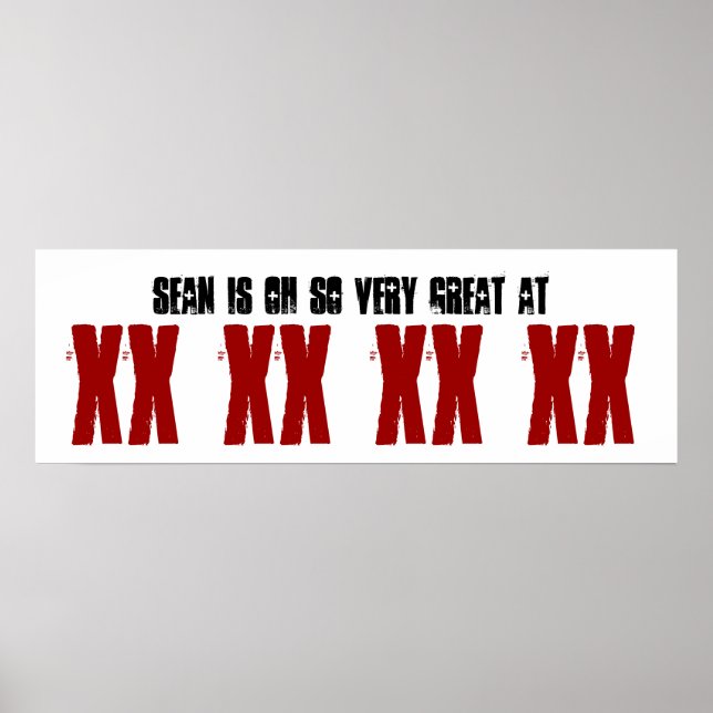 Great Any Year Birthday Party Banner Custom Name Poster (Front)