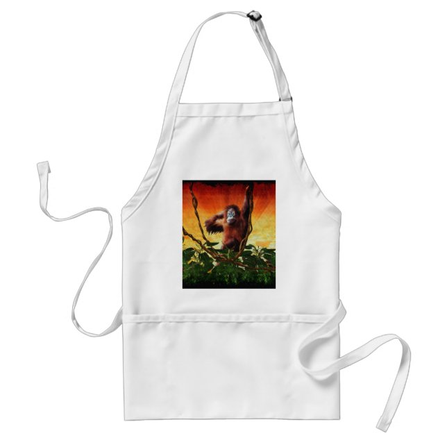 Great Ape Orangutan Wildlife Animal-Lovers Adult Apron (Front)