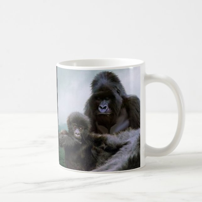 GREAT APES Mountain Gorilla & Baby Gorilla Coffee Mug (Right)
