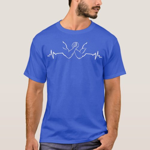 Great Arm Wrestling Heartbeat Design Arm Wrestle 1 T_Shirt