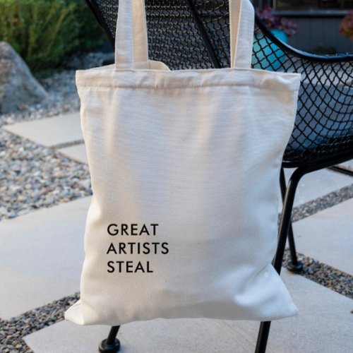 Great Artists Steal Black and White Tote Bag