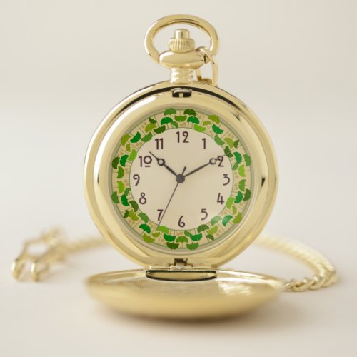 Great Arts  Crafts Ginkgo Leaves Pocket Watch