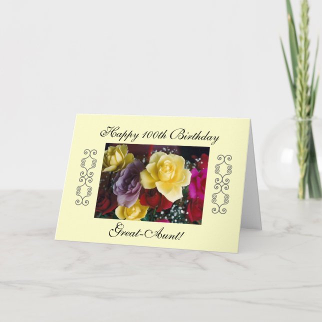 Great-Aunt 100th birthday Card (Front)