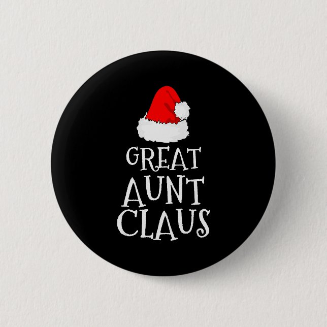 Great Aunt Claus Christmas Santa's Pajama Family M Button (Front)