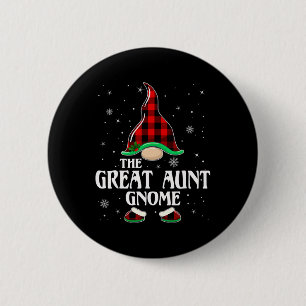 Great Aunt Gnome Buffalo Plaid Family Group Christ Button