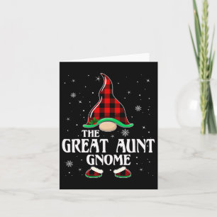 Great Aunt Gnome Buffalo Plaid Family Group Christ Card